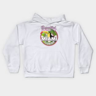 Beautiful Miami Florida travel logo Kids Hoodie